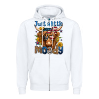 White just a little moody 4th of july long haired cow Zipper Hoodie - Jasminsmagicworld