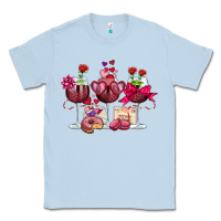 Dusty Blue valentine's day wine glasses Classic Tee - OliviaCreatesArt