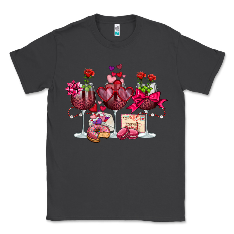 Valentine's Day Wine Glasses Classic Tee by OliviaCreatesArt | Teevron