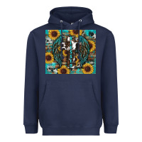 Navy western blessed sunflower's Heavyweight Hoodie - RanaPortraitStore