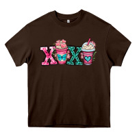 Chocolate Brown xoxo coffee cups Heavy Core Tee - OliviaCreatesArt