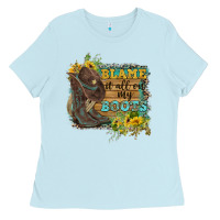 Baby Blue Blame It All On My Boots Ladies Tee - FaDigitalArtStudio