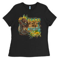 Black Blame It All On My Boots Ladies Tee - FaDigitalArtStudio