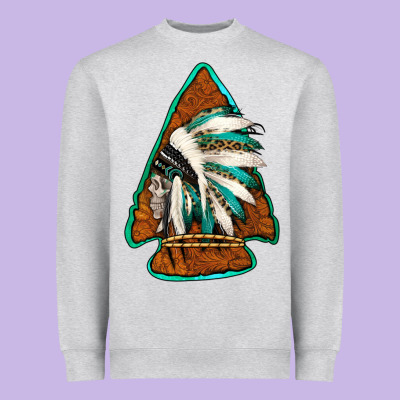 Indian Headdress Arrowhead Heavyweight Sweatshirt Designed By Jasminsmagicworld