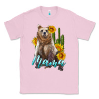 Bubblegum Pink mama bear with sunflowers and cactus Classic Tee - Artiststas