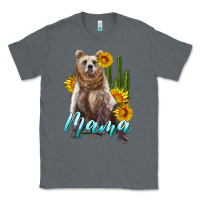 Charcoal Heather mama bear with sunflowers and cactus Classic Tee - Artiststas