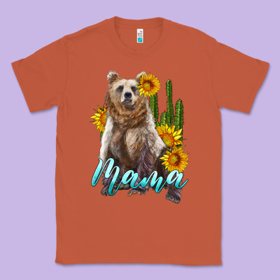 Mama Bear With Sunflowers And Cactus Classic Tee Designed By Artiststas