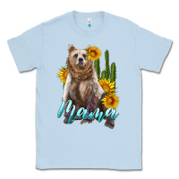 Dusty Blue mama bear with sunflowers and cactus Classic Tee - Artiststas