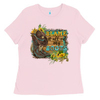 Bubblegum Pink Blame It All On My Boots Ladies Tee - FaDigitalArtStudio