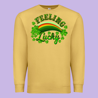 Feeling Lucky With Rainbow Premium Sweatshirt Designed By Ranaportraitstore