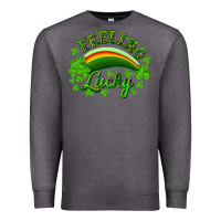 Charcoal Heather Feeling lucky with rainbow Premium Sweatshirt - RanaPortraitStore