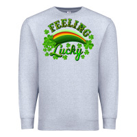 Heather Grey Feeling lucky with rainbow Premium Sweatshirt - RanaPortraitStore