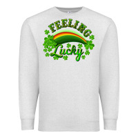 Oatmeal Heather Feeling lucky with rainbow Premium Sweatshirt - RanaPortraitStore