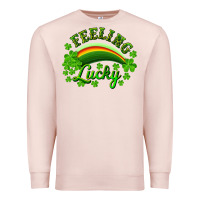 Pale Pink Feeling lucky with rainbow Premium Sweatshirt - RanaPortraitStore