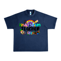 Navy Kindergarten Teacher Life Urban Heavy Tee - LillyAllenDesigns