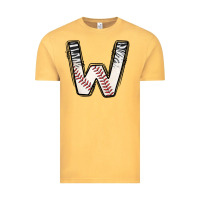 Vintage Mustard Baseball Alphabet Vintage Tee - CowhideDigitalArt