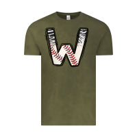 Vintage Olive Baseball Alphabet Vintage Tee - CowhideDigitalArt