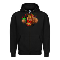 Black Juneteenth sneaker and heel afro woman Zipper Hoodie - RanaPortraitStore