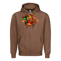 Chestnut Juneteenth sneaker and heel afro woman Zipper Hoodie - RanaPortraitStore