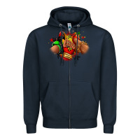 Navy Juneteenth sneaker and heel afro woman Zipper Hoodie - RanaPortraitStore