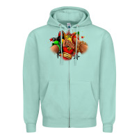 Seafoam Juneteenth sneaker and heel afro woman Zipper Hoodie - RanaPortraitStore