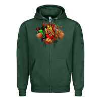 Sports Green Juneteenth sneaker and heel afro woman Zipper Hoodie - RanaPortraitStore