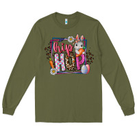 Army Green hip hop Long Sleeve Tee - CowhideDigitalArt