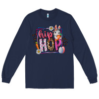 Navy hip hop Long Sleeve Tee - CowhideDigitalArt