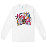 White hip hop Long Sleeve Tee - CowhideDigitalArt