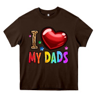 Chocolate Brown i love my dads Heavy Core Tee - OliviaCreatesArt
