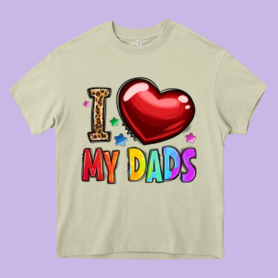I Love My Dads Heavy Core Tee Designed By Oliviacreatesart