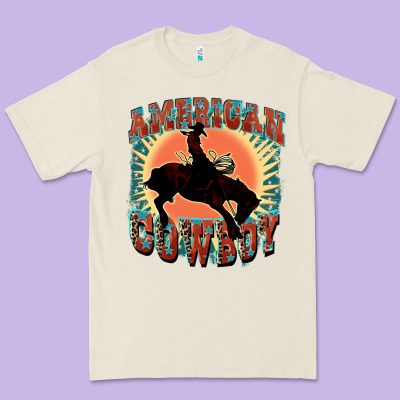 American Cowboy Premium Tee Designed By Fadigitalartstudio