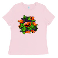 Bubblegum Pink halloween pumpkin patch Ladies Tee - BundleAndBundleShop