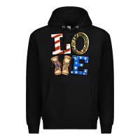 Black 4th of July Army Love Premium Hoodie - Jasminsmagicworld