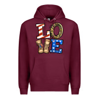 Burgundy 4th of July Army Love Premium Hoodie - Jasminsmagicworld