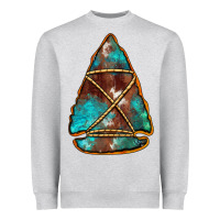 Heather Grey turquoise cowhide arrowhead Heavyweight Sweatshirt - Jasminsmagicworld
