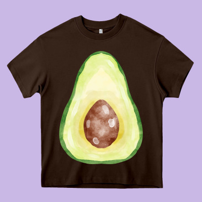Half Avocado Fa Element Heavy Core Tee Designed By Fadigitalartstudio