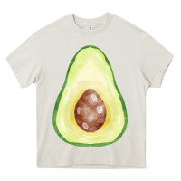Cream half avocado fa element Heavy Core Tee - FaDigitalArtStudio