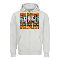 Dove Grey heifers and sunflowers Zipper Hoodie - Jasminsmagicworld
