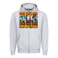 Heather Grey heifers and sunflowers Zipper Hoodie - Jasminsmagicworld