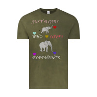 Vintage Olive Just A Girl Who Loves Elephants Vintage Tee - Bettercallsaul