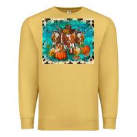 Antique Gold fall longhorn cows Premium Sweatshirt - RanaPortraitStore