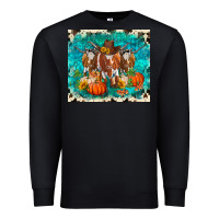 Black fall longhorn cows Premium Sweatshirt - RanaPortraitStore