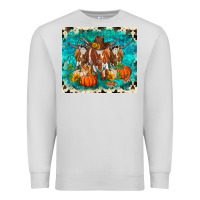 Dove Grey fall longhorn cows Premium Sweatshirt - RanaPortraitStore