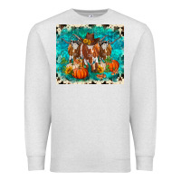 Oatmeal Heather fall longhorn cows Premium Sweatshirt - RanaPortraitStore