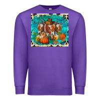 Purple fall longhorn cows Premium Sweatshirt - RanaPortraitStore