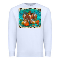 White fall longhorn cows Premium Sweatshirt - RanaPortraitStore