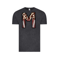 Vintage Black name footballcow print letter m Vintage Tee - CowhideDigitalArt