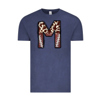 Vintage Denim name footballcow print letter m Vintage Tee - CowhideDigitalArt
