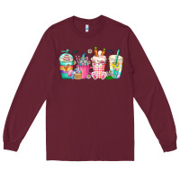 Burgundy easter day coffee gnome Long Sleeve Tee - CowhideDigitalArt